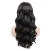 Peluca de encaje frontal para mujer europea y americana con cabello rizado largo de onda grande negro intenso peluca de encaje tocado pelucas