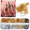 Acessórios de Nail Art para Celebridades da Internet Tiras de Folha de Ouro Estilo Japonês Caixa com 12 Cores Conjunto Conjunto Fino de Fragmentos de Folha de Ouro e Prata Decoração DIY Papel Alumínio