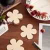 Nueva Forma Decorativa de Flor de Madera en Blanco para Graffiti Piezas de Madera Posavasos Placa Base de Pintura de Flor de Ciruelo de Madera DIY