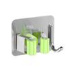 Soporte para Mopa sin Rastro y sin Taladro Montado en Pared Fuerte Capacidad de Carga Pared Hogar Acero Inoxidable Pinza para Mopa (Estilo Gancho)