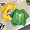 Camisetas de Manga Corta con Cuello Redondo para Niños y Niñas, Estilo Nuevo 2026 Transfronterizo, Tops de Algodón con Estampado de Dibujos Animados de Moda, Tendencia en Ropa Infantil de Media Manga
