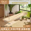 Columpio de Madera Anticorrosión para Exteriores para Jardín, Columpio Infantil para Interiores, Silla Colgante de Madera Maciza con Cuerda de Cáñamo para Balcón de Casa