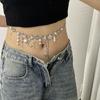 Exquisito collar de borlas de diamantes de imitación de estrella de perlas europeas y americanas, cadena de cintura, viento frío, hip hop, dulce, genial, tendencia, joyería personalizada