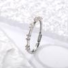Moda de lujo ligero S925 plata esterlina anillo de diamantes combinable para mujer chapado en oro real que no se desvanece anillo abierto ajustable