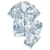 Bestseller de exportación europeo y americano transfronterizo: Pijama de seda de leche para mujer 2026, manga corta de verano, pantalón largo, ropa de casa, venta directa de fábrica