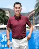 Camiseta de manga corta de verano para papá camisa polo a rayas para hombres de mediana edad cuello solapa casual holgada top para hombre venta al por mayor