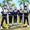 Ropa Infantil, Uniformes de Clase para Reuniones Deportivas Estudiantiles, Uniformes Escolares Verdes para Niños, Uniformes de Jardín de Infancia para Primavera y Otoño, Conjuntos de Dos Piezas de Verano y Otoño para Maestros