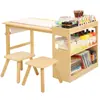 Estantería de juguete de madera maciza transfronteriza Estantería de almacenamiento de juguetes para jardín de infancia Montessori Estantería de libros para niños multicapa Organizador de juguetes