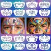 16 Plantillas de Pintura Facial para Niños, Plantilla Hueca para Maquillaje de Escenario Pintado a Mano, Moldes Auxiliares de Pintura Facial DIY para las Esquinas de los Ojos