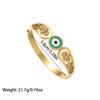 Anillo de ojo de diablo transfronterizo para mujer, con gota de aceite, chapado en oro de 18 quilates, micro circonitas, pulsera con apertura de ojo malvado de amor, Europa y Estados Unidos