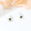 Pendientes de Plata 925 para Mujer Lujo Ligero Estilo Frío ins Pendientes de Diamante Geométricos Diseño Nicho Estilo Retro Hong Kong Pendientes de Flor