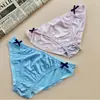 Comercio exterior transfronterizo Amazon tanga de seda helada sin costuras de cintura baja para mujer bragas con lazo cómodas transpirables de cintura baja