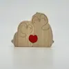 Rompecabezas de Corazón para Mascotas Lindas Transfronterizo Adorno de Pingüino Madera de Caucho Madera de Pino Madera Natural Regalo de San Valentín para Parejas Decoración de Escritorio