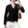 Cárdigan de punto con encaje y cuello en V para mujer, otoño, chica hot, nuevo diseño nicho, corte ajustado, top corto
