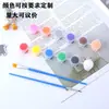 Seis seis pigmento acrílico unido 3ML5ML12 colores pintura DIY set pincel pintura de piedras jardín de infantes arte pintura