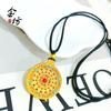 Wei Xue con filigrana de esmalte dorado antiguo, colgante de brújula de ocho tesoros auspiciosos, nuevo collar de mujer de marea nacional de estilo chino