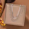 [Collar de Acero de Titanio Dorado + Color Acero] Moda de Lujo Ligero para Mujer El Más Fácil de Combinar Cadena para Clavícula Collar de Amor de Nicho de Gama Alta