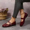Comercio Electrónico Transfronterizo Otoño 2026 Zapatos Mary Jane Nuevos Punta Cuadrada Tacón Bajo Zapatos de un Solo Color Versátiles para Viajes y Uso Diario Zapatos de Mujer