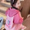 Suéter de felpa Kulomi para niña otoño 2024 nuevo estilo occidental moda abrigo de invierno con capucha a juego de colores para bebé