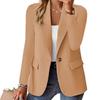 Traje casual de color sólido de nueva moda europea y americana 2025 con solapas entallado de un solo botón elegante chaqueta de traje para mujer