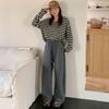 Calça Esportiva Reta Grossa Forrada com Lã e Seda Catiônica Outono Inverno 2025 Calça Casual Solta de Cintura Alta Slim