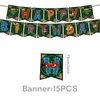 Nuevos Suministros para Fiesta Temática de las Tortugas Ninja Adolescentes Decoración de Cumpleaños Utilería para Montaje de Fiesta Plato de Papel Vaso de Papel Mantel Servilleta de Papel