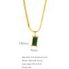 Collar de cadena de clavícula simple y nicho con diseño avanzado de colgante de circonita verde de lujo ligero de marca cuadrada pequeña