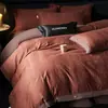 Conjunto de cama de quatro peças de algodão escovado de alta qualidade com 60 contagens, jacquard 100% algodão, capa de edredom espessada de luxo leve, conjunto de três peças para cama de dormitório