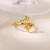 Nova Série Luar Branco Anel de Nicho de Alta Qualidade, Design Aberto Estrela Explosiva Minimalista, Estilo Ins Único, Anel Banhado a Ouro 18k