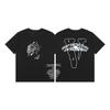 Camiseta VLONE FOG Marca de Moda Letra V Grande Logo Madre Flor de Cerezo Bordado Boceto Estampado de Labios Estampado de Graffiti de Manga Corta