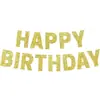 Decoraciones de Pancarta para Fiesta de Cumpleaños Transfronteriza, Adornos Colgantes de Letras con Brillo de Feliz Cumpleaños, Productos Terminados al por Mayor