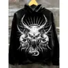 Sitio independiente de AliExpress patrón de demonio de cuerno de cabra de Halloween sudadera con capucha estampada digitalmente 3D