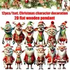 Desenho Animado de Natal Elfo de Natal Enfeites de Madeira para Pendurar Imagens Criativas Peculiares Decorações para Pendurar na Árvore de Natal Festa de Feriado