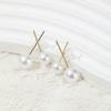 Aguja de Plata S925 Estilo Coreano Nuevos Aretes Versátiles Elegantes Retro Francés Circonita Micro-Incrustada Aretes de Perlas Accesorios Simples para las Orejas