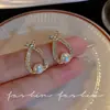 Corea del Sur Elegantes Pendientes Geométricos de Cruz con Perla, Aguja S925 de Plata, Estilo Frío, Nueva Moda, Simples, Pendientes de Nicho para Celebridades de Internet