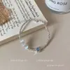 Pulseira de Pedra Olho de Gato Natural e Contas de Prata Céu Estrelado Subaquático, Luxo Leve, Nicho, Simples, Versátil Pulseira de Pedra Olho de Gato