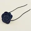 Colar Pulseira Renda Rosa Pura Paixão Cruzada Francesa, Colar Personalizado de Luxo Acessível com Tira de Camurça de Alta Qualidade