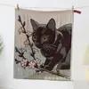 Original Exportación a Japón Morita Estilo Exquisito de Ilustración de Gato Negro Cuento de Hadas Retro Algodón No Retorcido Toalla Pequeña Pañuelo Cuadrado Pequeño