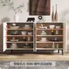 Aparador de pizarra estilo italiano, mueble de almacenamiento moderno minimalista para sala de estar, armario de cocina de lujo ligero, mueble de almacenamiento de té y vino montado en la pared