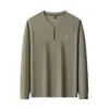 Camisa Polo de Estilo Nuevo para Primavera y Otoño 2026, Informal, Cuello Alto, Camisa Básica para Hombre de Mediana Edad, Sudadera de Manga Larga para Hombre