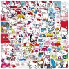 100 Peças de Adesivos de Grafite de Gato Sem Boca. Capa de Celular à Prova d'Água DIY, Guitarra, Copo d'Água, Decoração de Caderno, Atacado Transfronteiriço
