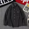 Camisa Jeans Masculina de Alta Qualidade Estilo Coreano Levemente Madura Roupa de Trabalho Manga Longa Camisa Estilosa Masculina Top Britânico Yuppie Tendência