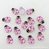 Lindas pegatinas decorativas de mariquita de siete estrellas con caparazón de resina, accesorios para el cabello de dibujos animados para niños, tapón decorativo pequeño de bricolaje, venta al por mayor