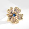 Brilhante Elegante Colorido Zircônio Flor High-end Sense Pin Casaco Terno Acessórios Atacado