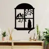 Br918 Mundo Fuera de la Ventana Gato Pájaro Simple Ins Autoadhesivos Pegatinas de Pared Dormitorio Estudio Dormitorio Pegatinas Decorativas