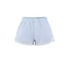 Shorts Casuais de Renda Doce Feminina para Usar por Cima Cintura Alta Verão 2025 Novos Pijamas para Casa Calças Listradas de Renda
