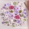 Conjunto de 60 Peças Multicor de Flores Artificiais para Materiais DIY, Acessórios de Flor para Pente de Cabelo Estilo Tradicional, Flores Artificiais para Decoração de Casamento