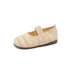 Sandalias Boho Ins Estilo Bohemio 2026 Verano Nuevo Estilo Coreano Zapatos de Princesa Huecos para Niñas Zapatos de Malla Tejidos Transpirables
