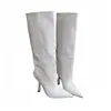 Botas altas da moda, bico fino, salto agulha, para outono/inverno 2026, de cano alto até o joelho, afinadoras e estilosas, over-the-knee