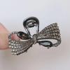 Clip pequeño de metal de alta gama con lazo incrustado de diamantes, pinza mediana para la parte posterior de la cabeza, horquilla para cabello menos de medio recogido, pinza para cabello, tocado de estilo coreano